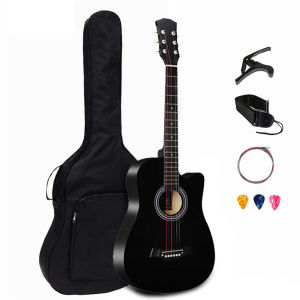 กีตาร์สำหรับมือใหม่ 38 นิ้วพร้อมกระเป๋ากีต้าร์โปร่งกีต้าร์โปร่ง 38 นิ้วครบชุด Acoustic guitar