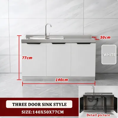 APES Stainless Steel Kitchen Cabinet Gas Stove Cabinet Sink Cabinet Multi-Function Kitchen Cabinet