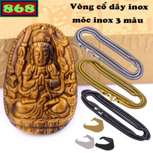 Mặt dây chuyền Phật Thiên thủ thiên nhãn đá mắt hổ 2.2 x 3.6cm 2.9 x 4.5cm kèm vòng cổ dây chuyền inox rắn + móc inox Phật bản mệnh Quan âm bồ tát