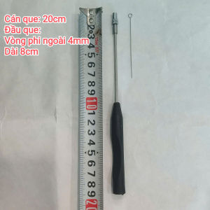 (Đức) Cán que cấy vi sinh 20cm đồng thau mạ niken cán nhựa thí nghiệm