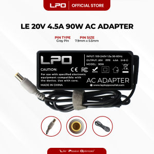 LPO Laptop Charger Adapter 20V 4.5A Gray pin 7.9mm x 5.5mm for Lenovo ThinkPad 417032U SL300 SL400 SL410 SL410k SL500 SL510 SL510k T400 T400s T410 T410i T410s T420 T420s T500 T510 T520 W500 X100e X120e X200 X200s X201 X220 X300 X301