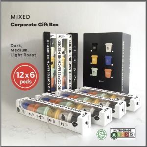 Corporate Gifting | Hippi Coffee Gift Box | 12 Starter Packs x 6 Coffee Pods | Premium Instant Coffee