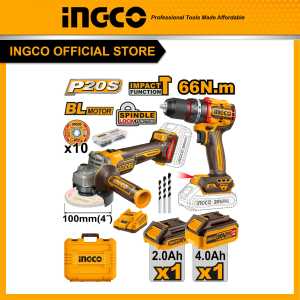 INGCO Combo Set สว่านกระแทก 20V+เครื่องเจียร์ 20V CKLI2027310