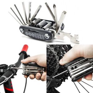 PUSAT GROSIR  AS  Kunci Sepeda Lipat 16 in 1 Mini Bicycle Tool Set Kunci  Shock Peralatan Kunci set sepedah  Mudah Dibawa Ke Mana Mana Kunci Sepeda Kunci Sepeda Portable