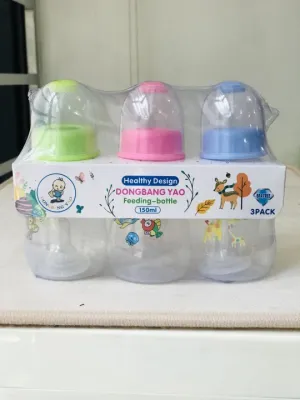 Baby Bottle Feeding 3pcs/Set 280ml & 150ml With Standard Silicone Nipple Teats Bottle Feeding for Baby Nipple BPA-Free Baby Infant Newborn Feeding Drinking Milk Bottle Feeding Bottle