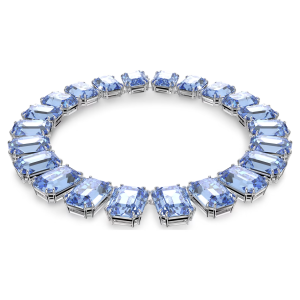 💖Swarovski💖Millenia oversized imitation crystal octagonal cut blue gemstone pendant choker necklace S925 sterling silver womens fashion necklace hypoallergenic non-allergenic Valentines Day gift birthday gift for girlfriend bestie