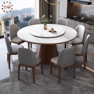 【⚡SG】Round Sintered Stone Dining Table Dining Table And Chair Set Dining Table Set For 4-6