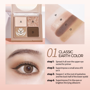 Carslan eye shadow powder milk coffee four-color fine powder 6g
