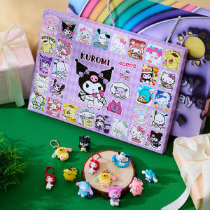 40 Holes Sanrio Blind Box Melody Kuromi Cinnamon Dog Figure Cute Doll Ornament Keychain Hanging Pendant Surprise Toys Box Christmas Gift Box