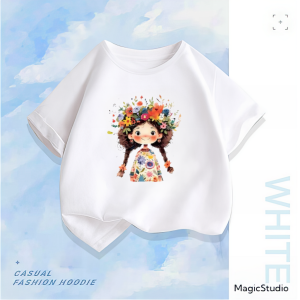 JOY Kaos Anak Perempuan Usia 1-7 Tahun Lengan Pendek Putri Bunga