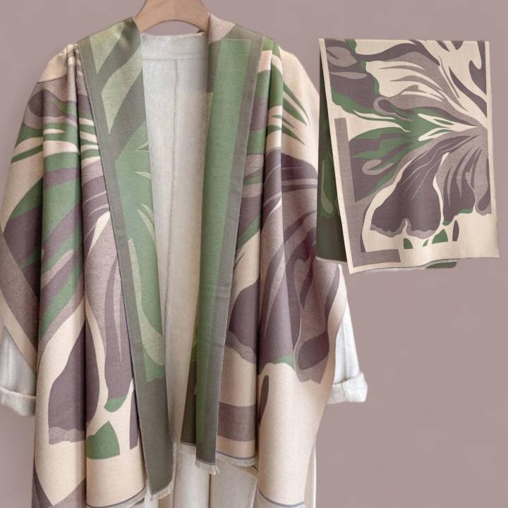 OUTDOOR WARM TASSEL JACQUARD SHAWL_CWASC0961 main image 0