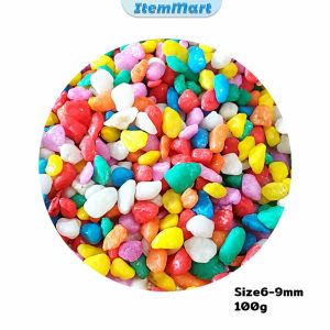 ItemMart 100g Colored Pebbles Stones Aquarium Decoration Artificial Stone Home Decor