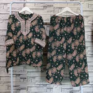 One set Jumbo Setelan Renda Arab Jumbo LD 130 Rayon Adem Nyaman