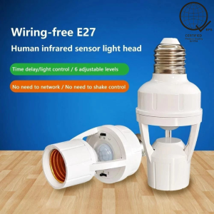 Motion Sensor Light Lamp Base for Light E27 bulb Lamp Socket Adapter Converter Infrared Sensor