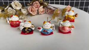 Set 5 mèo thần tài mini ngũ phúc lâm môn