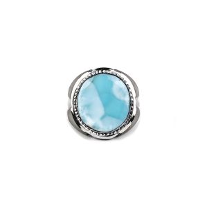Cincin Batu Permata Natural Sky Blue Larimar Big Size