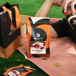 Nutty Macadamia Premium Flavored Coffee Beans - Bean Block