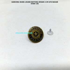 Kancing Jeans Atau Jeans Button Besar Diameter 2 cm Classic Jeans Warna ATG Bakar Kode CJG Untuk Celana Jaket Jeans Harga Per 4 Pcs