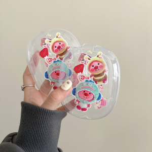 Cartoon Cute Beaver cat Protective Cover For Airpods Max Earphone Case Transparent Soft Silicon For Apple Airpods Max Headphone