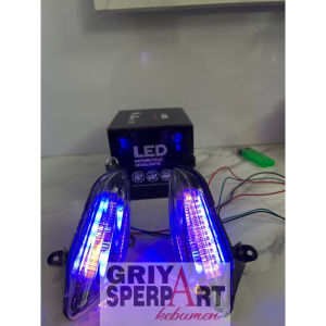Lampu depan satria hiu malaysia biled billed devil RGB ganti warna suka2 via Hp+ Sen Runing