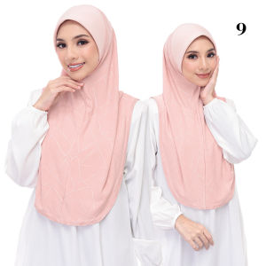 Tudung Sarung Sulam Jacquard | Lycra Premimum | Size M & L