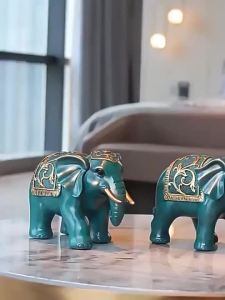 Elephant Figurines Pair High-end Creative Home Living Room Decorations Ornaments