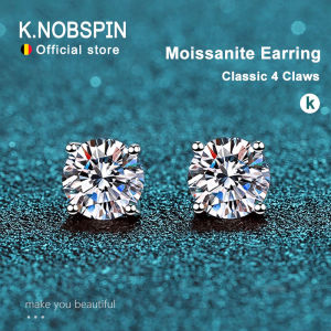 KNOBSPIN 2.0ct Moissanite Earrings for Women Lab Grown Diamond Ear Studs 925 Sterling Silver Fine Jewelry Gift2026