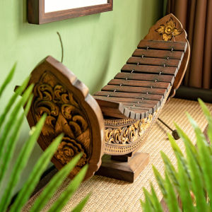 Thai Musical Instrument Wooden Xylophone Wooden Toys Hand Carved Gold Plated Teak Xylophone Percussion Home Decor Various Sizes