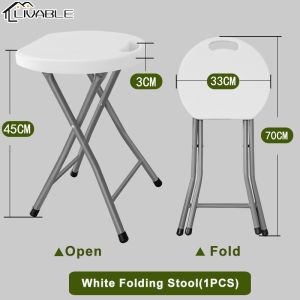 LIVABLE Folding Table 6ft Heavy Duty Foldable Table Outdoor Portable Folding Half Table Picnic Table Home Laptop Table