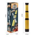 Pirate Monocular Telescope Kids Toy Retractable Pirate Theme Party Telescopes Glod. 
