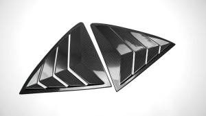 Cornerr Dry Carbon Fiber Exterior Car Rear Window Shutters Side Triangle Cover Trim Accessories For Toyota GR Corolla 2023 2024 2025 5Y6Z3