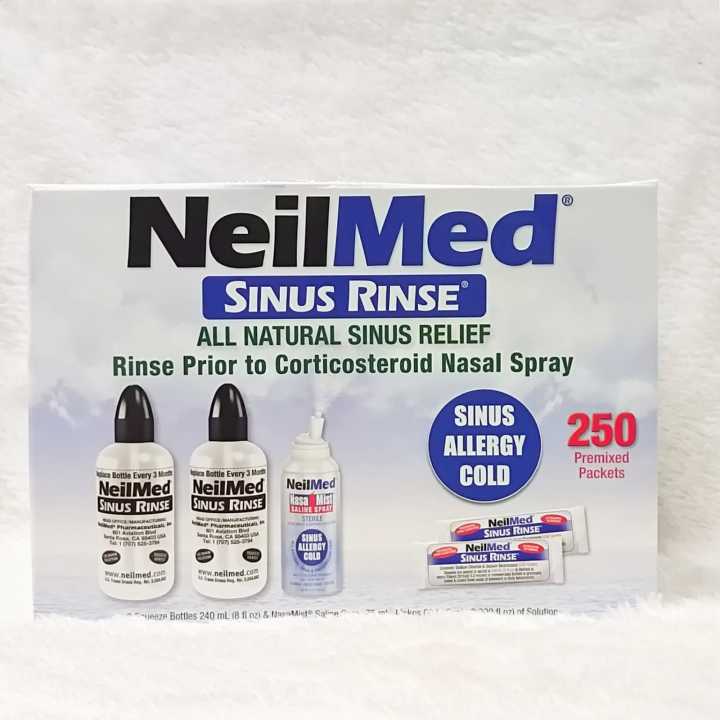 NeilMed Sinus Rinse All Natural Sinus Relief 250 Premixed Packets ...