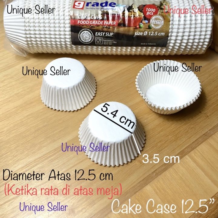 [Isi1000] Paper Cup Cake Case 12.5” PUTIH POLOS Base 5.4 cm GRADE ...