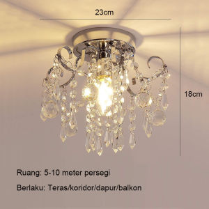 Lampu Gantung Kristal Lampu Plafon Mewah Modern Minimalis Lampu Hias Gantung Kamar Tidur Rumah 25cm 30cm LED 3 warna Ceiling Lamp E14 MOOISHC