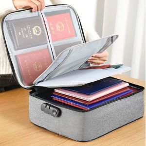 Tas Dokumen Multifungsi - Tas Dokumen Tas Travel Dokumen Dengan Password - Tas Penyimpanan Dokumen 3 Layer Storage Bag Sertifikat File Tempat Dokumen Penting - Tas Multifungsi Travel Bag Portable Tas Dokumen Anti Air Password - Tas Berkas -Tas Penyimpanan