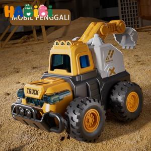 Habibi Mainan Mobil Rekayasa Tekan 4 Model Derek Pengaduk Penggali Truk Bahan ABS Tebal Hadiah Edukatif Anak 18+ Bulan Tahan Bentur Ramah Lingkungan MOBIL PABRIK