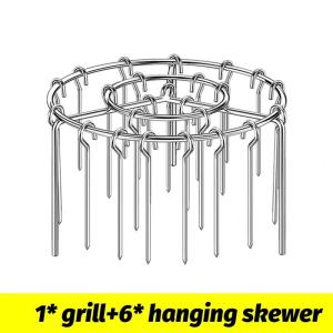 24/48/60 Xiên Có Thể Tháo Rời nồi chiên ít dầu vỉ nướng 304 lò thép không gỉ điểm an toàn thực phẩm Vòng Dọc giá treo Nướng Stick Kebab Chủ Đối Nhà BBQ