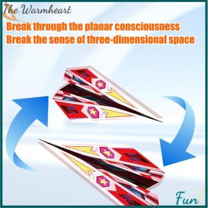 【The Warmheart】 24PCS Montessori Art Learning Airplane Origami Kit Paper Handmade Colored Paper Set Cartoon Folding Versatile Paper Aircraft Toy
