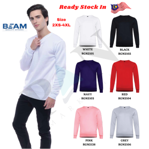 Korean Style Beam Men Long Sleeve Sweatshirt Polyester Cotton Blend RGN21 Shirt Baju Lengan Panjang Lelaki Baju Sejuk