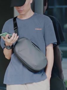 MOYYI Outdoor Sports Waterproof Crossbody Bag Men Grey Nylon Fashion Casual Traveling Best Phone Pouch Waist Shoulder Side Bag2026