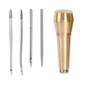 ชุดเครื่องมือ Jahit Kulit Awl ที่จับเหล็กผ้าใบ Jahit Kulit Awl หัตถกรรมเครื่องหนังเครื่องมือซ่อมแซมรองเท้า