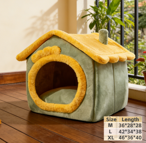 Pet House Comfortable Warm Furry Cat Bed Puppy Bed Removable Washable Four Seasons Universal