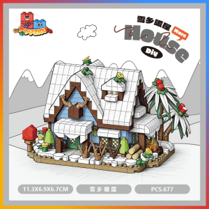 Toyzku CLC Wooden House Building Blocks Windmill Tree Log House Nano Brick DIY Assemble Toy Kid Gift