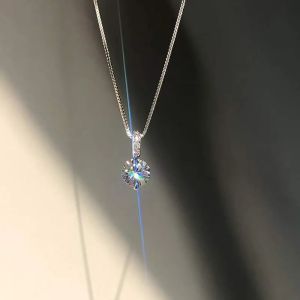 Korean Fashoin Silver Color Zircon Necklace For Women Jewelry 2026 Trending New Luxury Womens Crystal Small Pendant Necklaces