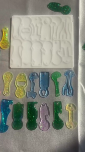 Flexible Silicone Mould Set for Handmade Trolley Keychains Resin Castes Crafting Gifts Making Projects Supplies
