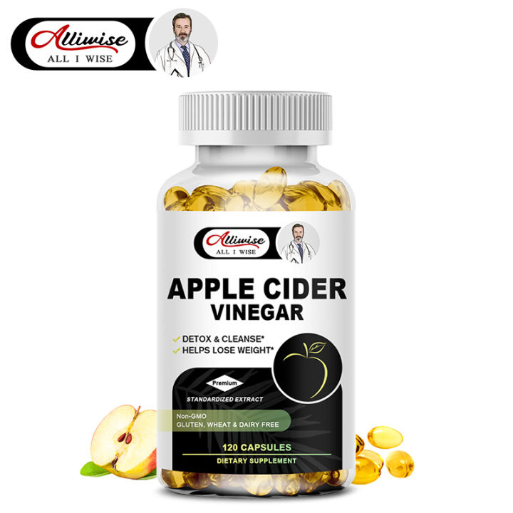 Alliwise Original Apple Cider Vinegar Capsules ACV Pills, Appetite