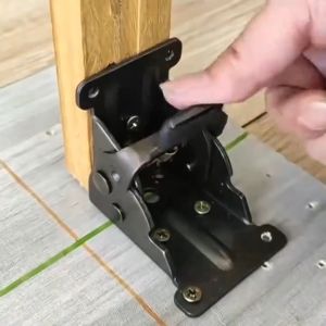 4PCS Furniture Bracket Black/SilverSelf Lock Folding Hinges For Table 90 Degree Bed Table Chair Hing