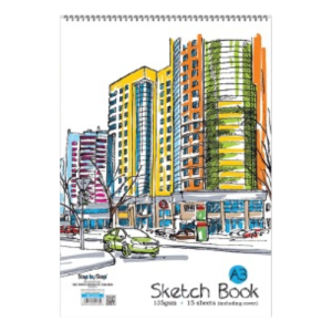 CP/STEP BY STEP A3 Buku Lakaran dengan Binding Comb / Sketch Pad 135gsm 15s With Binding Comb