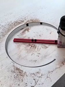 1Pc 4 In 1 Router Milling Groove Bracket-Cabinet Hardware Jig Aluminum Router Circle Cutting Jig Punch-Router Milling Groove Bracket