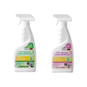 SG STOCK 500ml Pet Odour & Stain Remover Spray Bio Enzyme Deodorizer for Dogs & Cats Urine Cleaner Jasmine/Peach